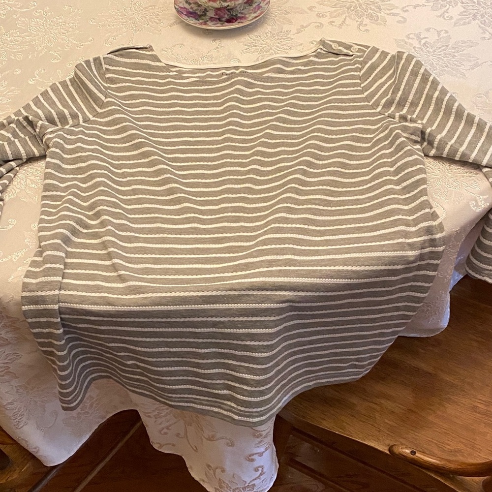 Croft & Barrow Black and White Striped Sweater